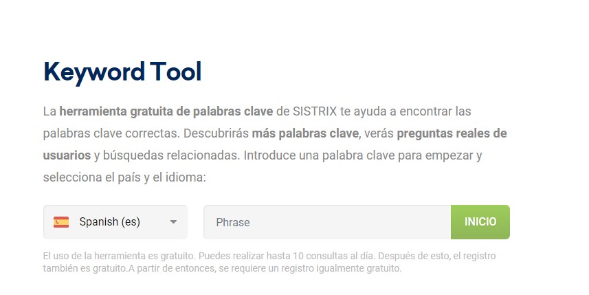 Sistrix Keywrod tools
