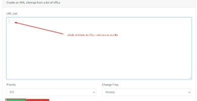 listado de urls a Sitemap