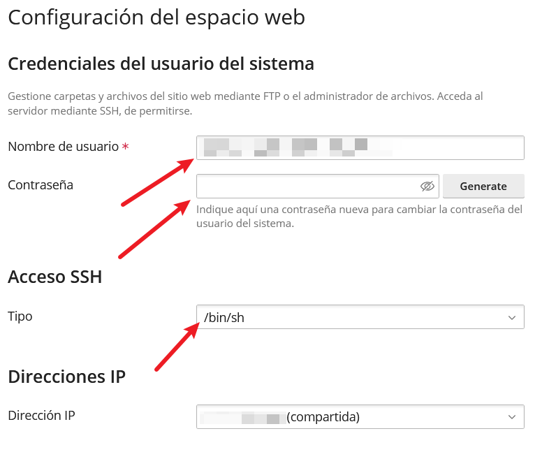 credenciales de usuario del sistema 